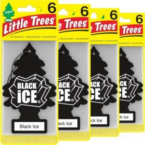 Air Fresheners Car Air Freshener. Hanging Tree Provides Long Lasting Scent for Auto or Home. Black Ice, 24 Air Fresheners