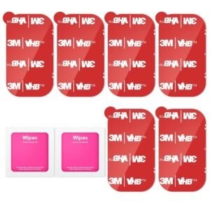 3M [6 Pack] Sticky Adhesive Pads Replacement Mounting Tape, Dashboard Sticker for Magnetic Phone Car Mount, Double Sided 3M Adhesive Pads, with 2 Dry Wipes