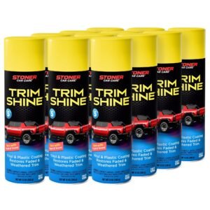 91034??2PK Trim Shine Vinyl and Plastic Aerosol Protectant Coating for Automotive Interior and Exterior Restores OEM Finish and Color, Protects from Fading, 12 Oz, Pack of 12