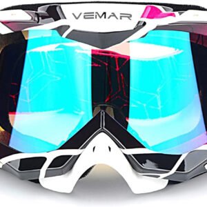 Motorcycle Motocross Goggles ATV Racing Goggles Dirt Bike Tactical Riding Motorbike Goggle Glasses, Bendable Windproof Dustproof Scratch Resistant Protective Safety Glasses (Pink)