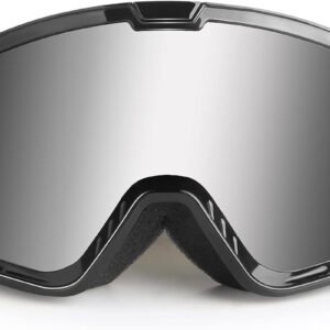Motocross Goggles for Adult ATV, Motorcycle, Dirtbike & Offroad - UV400 Anti-Scratch, Dustproof Silver MX Goggles